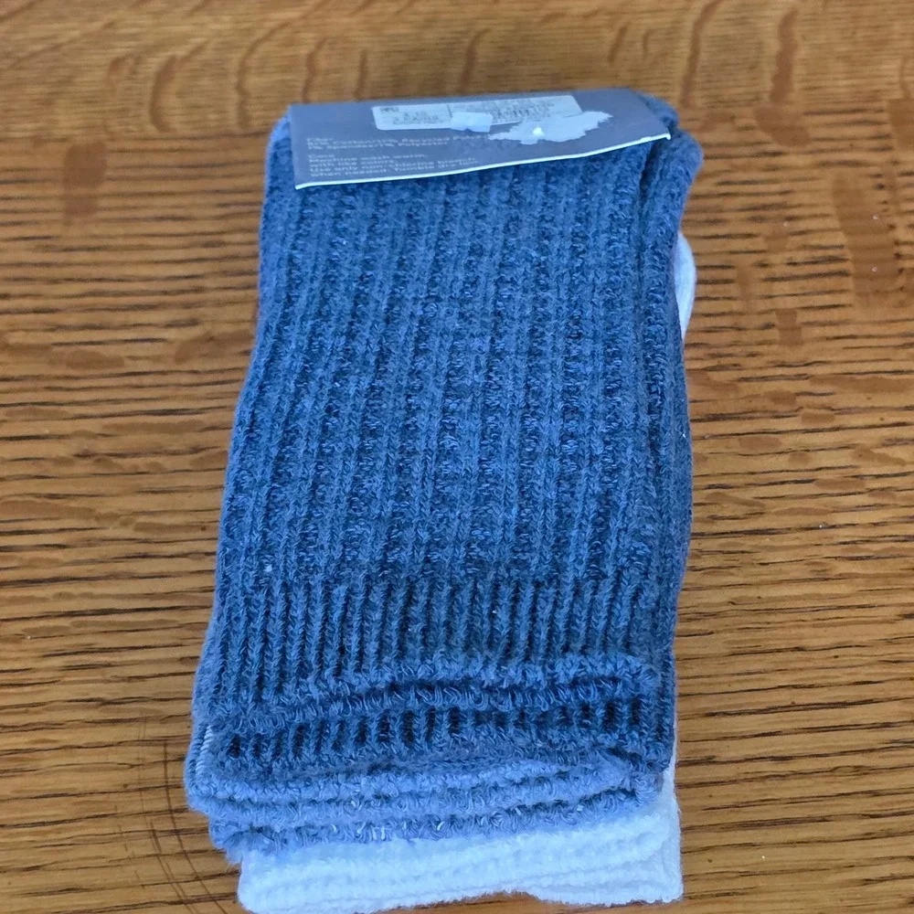 NEW Universal Thread Womens Crew Socks 3 Pairs Blue White Cotton Blend Size 4-10